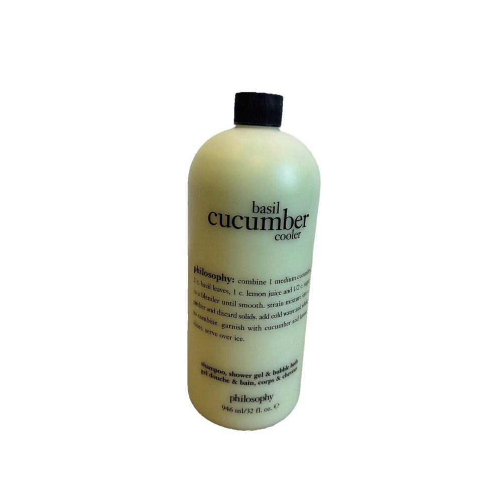 Philosophy Basil Cucumber Cooler 3-in-1 Shampoo Shower Gel Bubble Bath 32oz NEW
